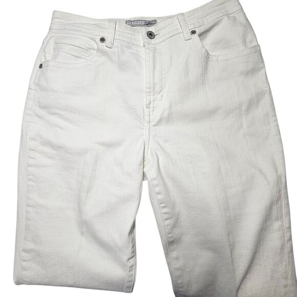 Chico's Platinum White Quartz RG Boot Cut Jeans Chico's Size 1 / US 8 - Picture 2 of 6